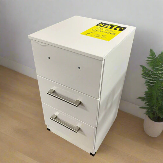 Slim Bedside Cabinet 3 Drawer Sheffield Discount Furniture