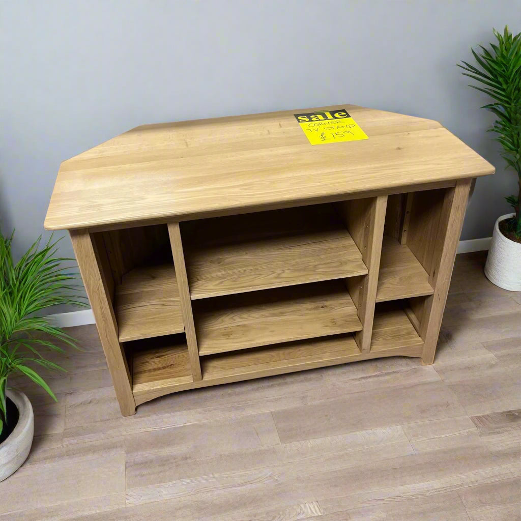 Corner TV Unit Open Tall Wood Sheffield Discount Furniture