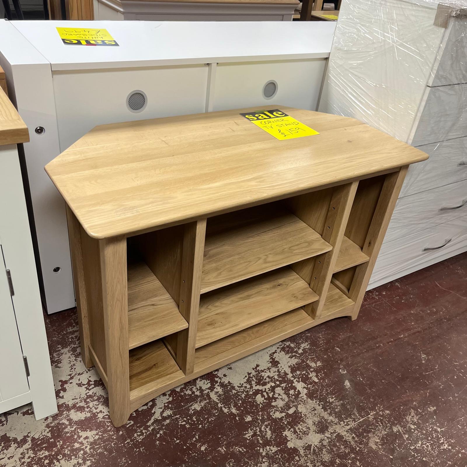 Corner TV Unit Open Tall Wood Sheffield Discount Furniture