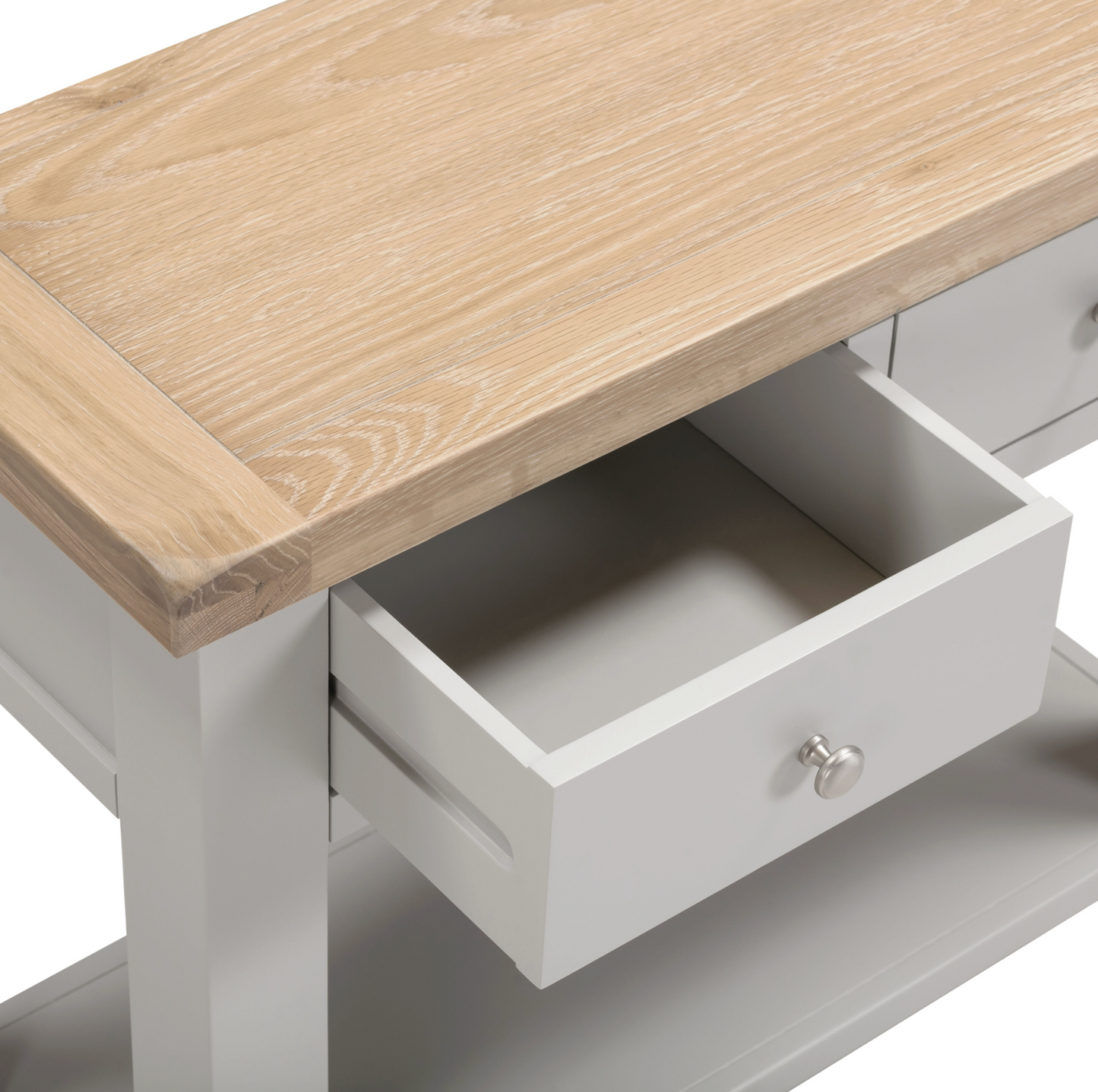 Windi 2 Drawer Console Table (Grey/Oak/Ivory)
