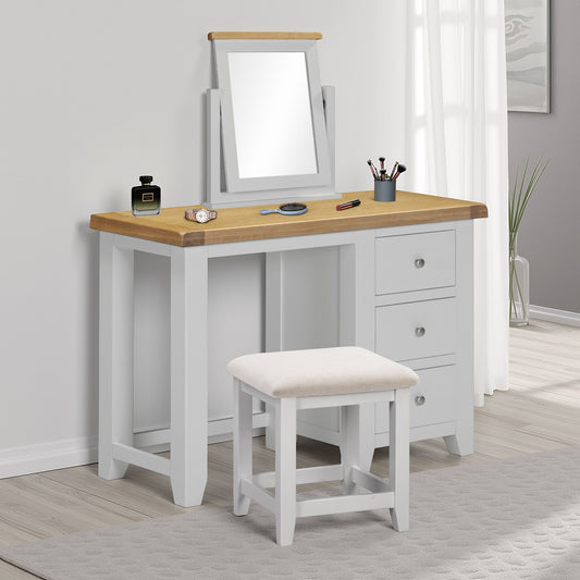 Windi 3-Drawer Dressing Table Set (Grey/Ivory/Oak)