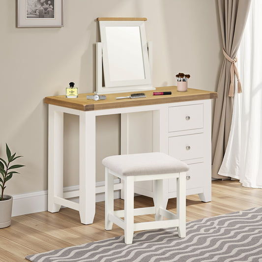 Windi 3-Drawer Dressing Table Set (Ivory/Oak/Grey)
