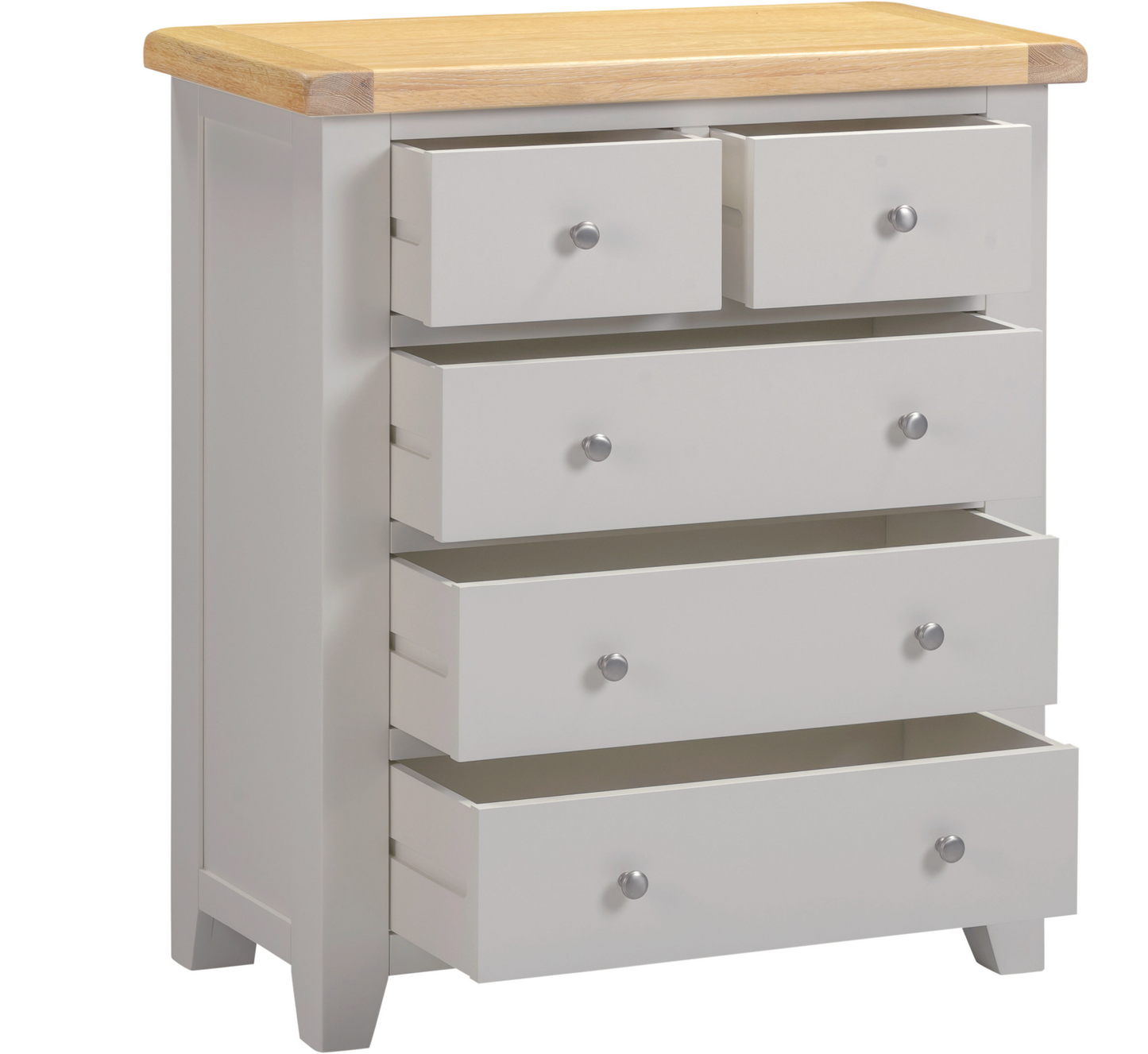 Windi 3+2 Drawer Chest (Grey/Oak/Ivory) Bedroom / Dressing Tables Sheffield Discount Furniture