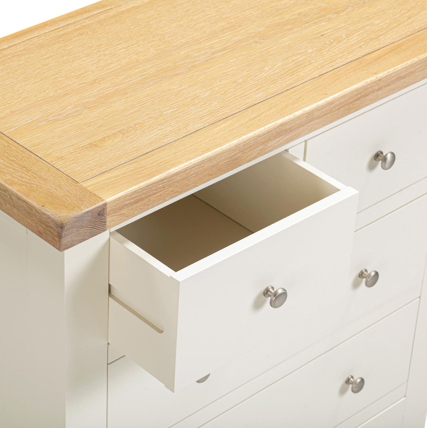 Windi 3+2 Drawer Chest (Ivory/Oak/Grey) Bedroom / Dressing Tables Sheffield Discount Furniture