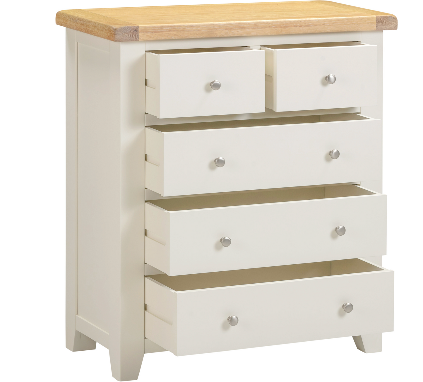 Windi 3+2 Drawer Chest (Ivory/Oak/Grey) Bedroom / Dressing Tables Sheffield Discount Furniture