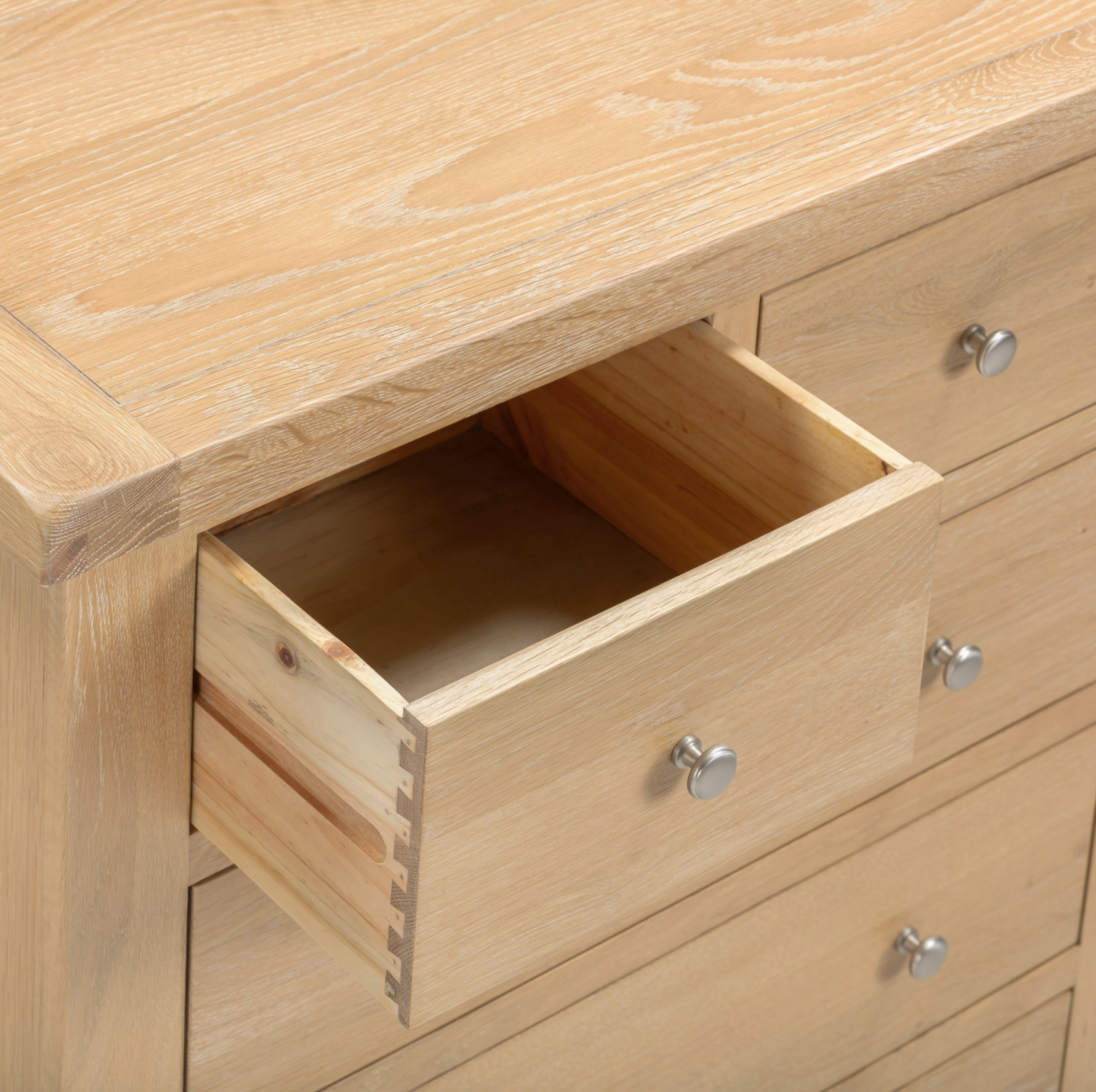 Windi 3+2 Drawer Chest (Oak/Ivory/Grey) Bedroom / Dressing Tables Sheffield Discount Furniture