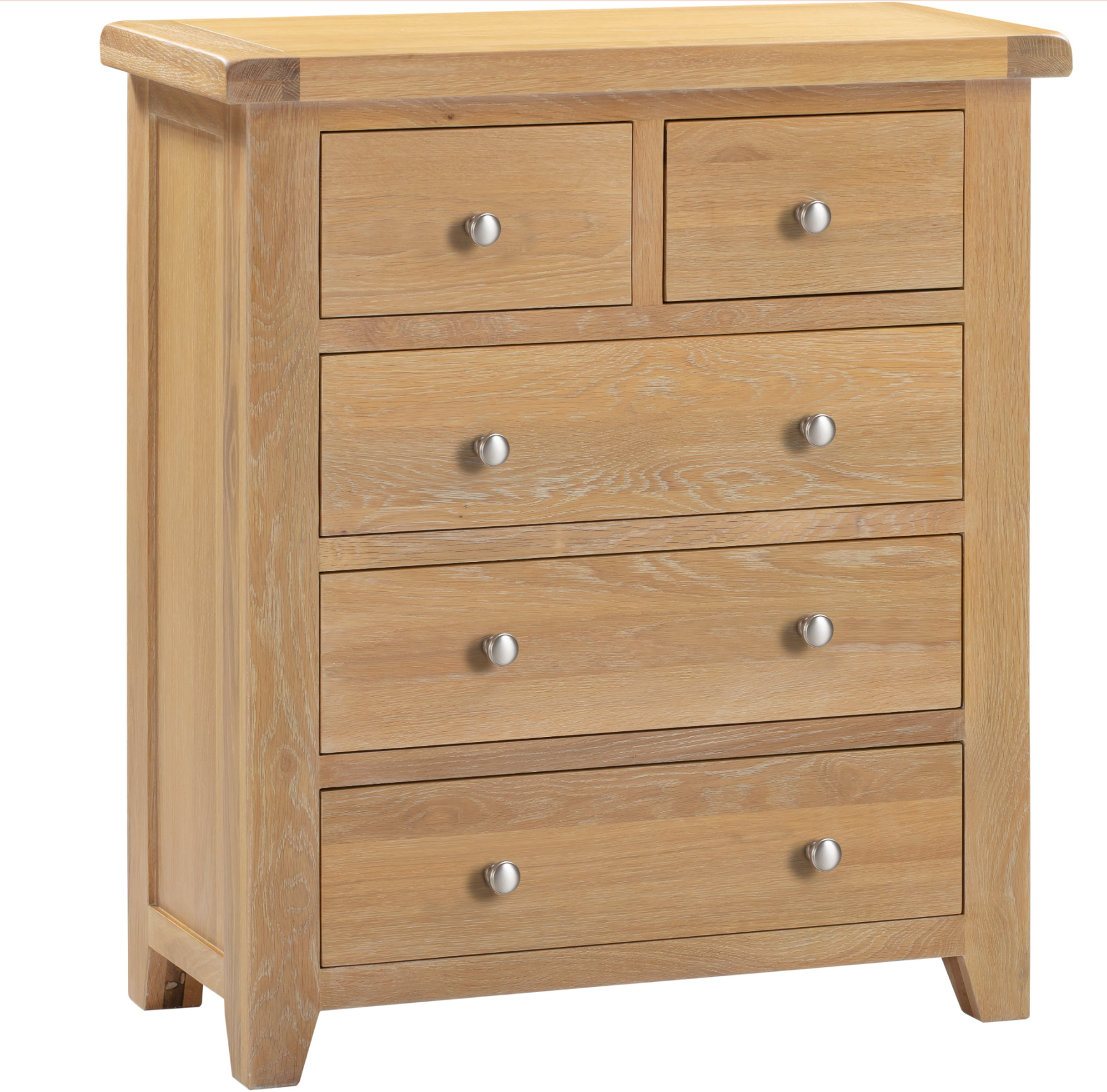 Windi 3+2 Drawer Chest (Oak/Ivory/Grey) Bedroom / Dressing Tables Sheffield Discount Furniture