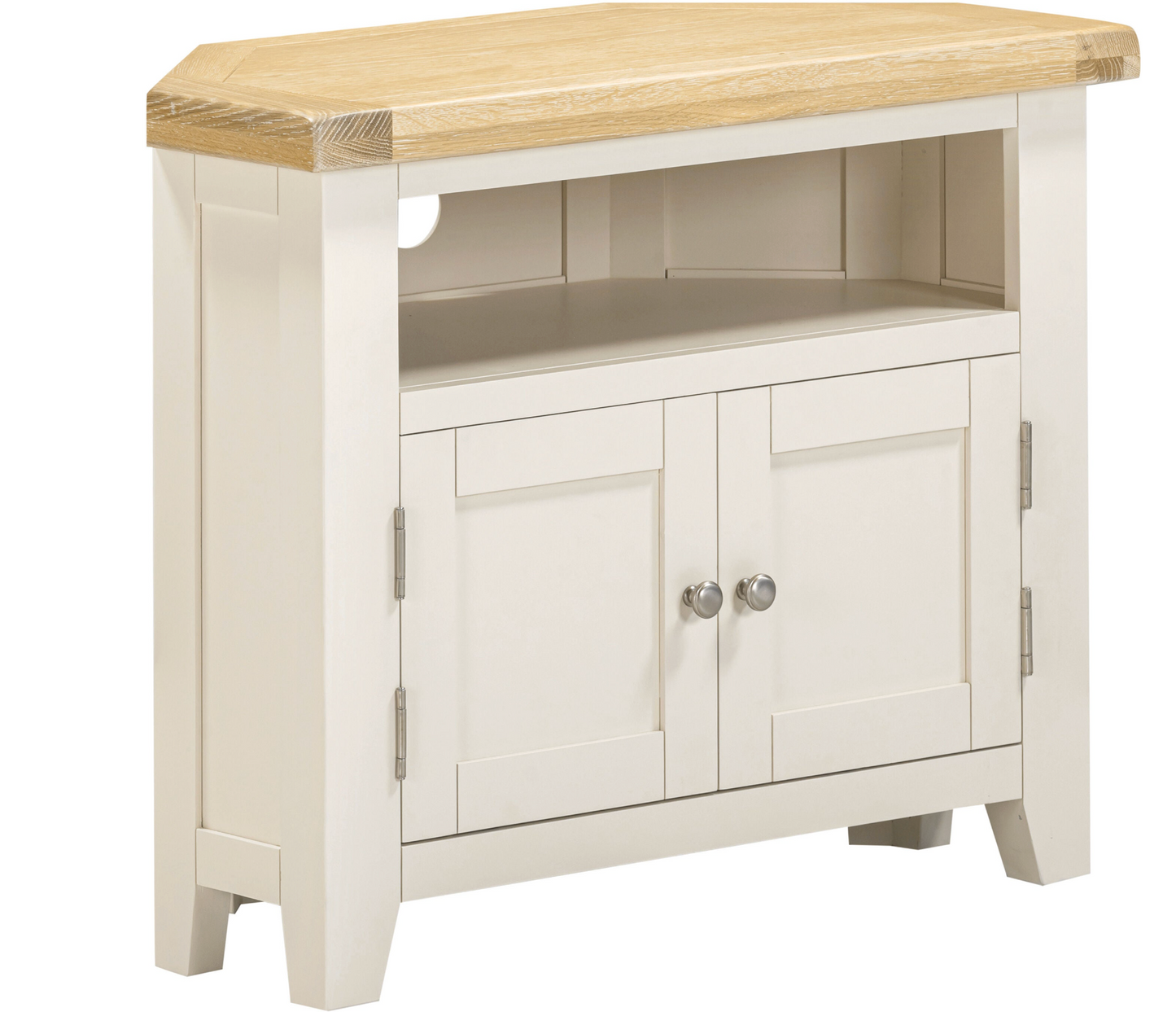 Windi 2 Door Corner TV Unit (Ivory/Oak/Grey)