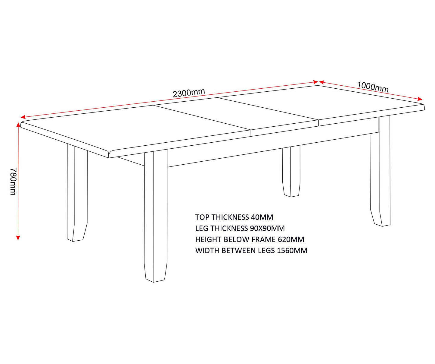 Windi Large Extending Dining Table (Ivory/Oak/Grey)