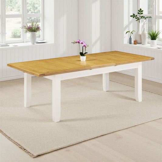 Windi Large Extending Dining Table (Ivory/Oak/Grey)