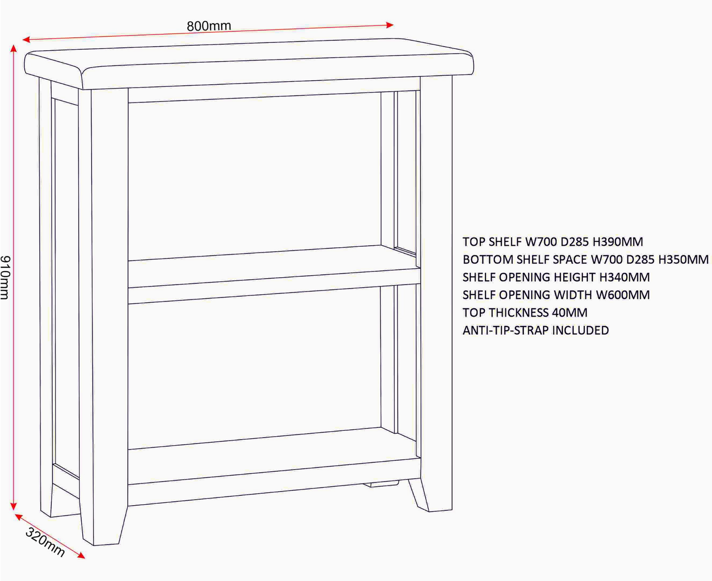 Windi Low Bookcase (Grey/Oak/Ivory)
