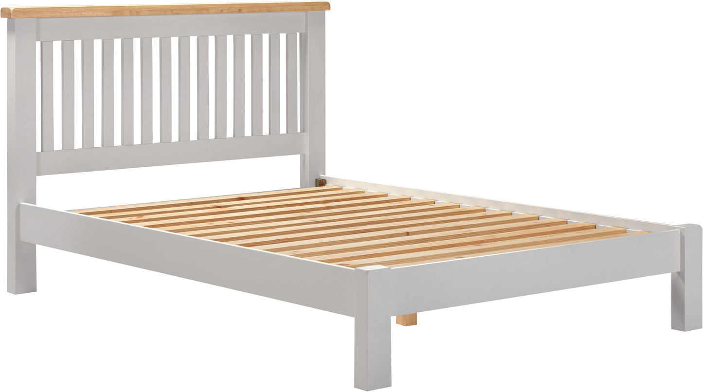 Windi Bed Frame Low End - Double or King (Ivory/Oak/Grey)