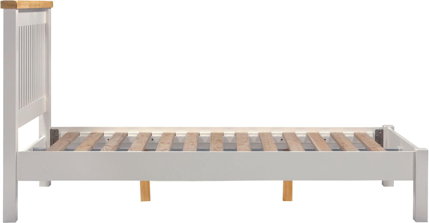 Windi Bed Frame Low End - Double or King (Ivory/Oak/Grey)