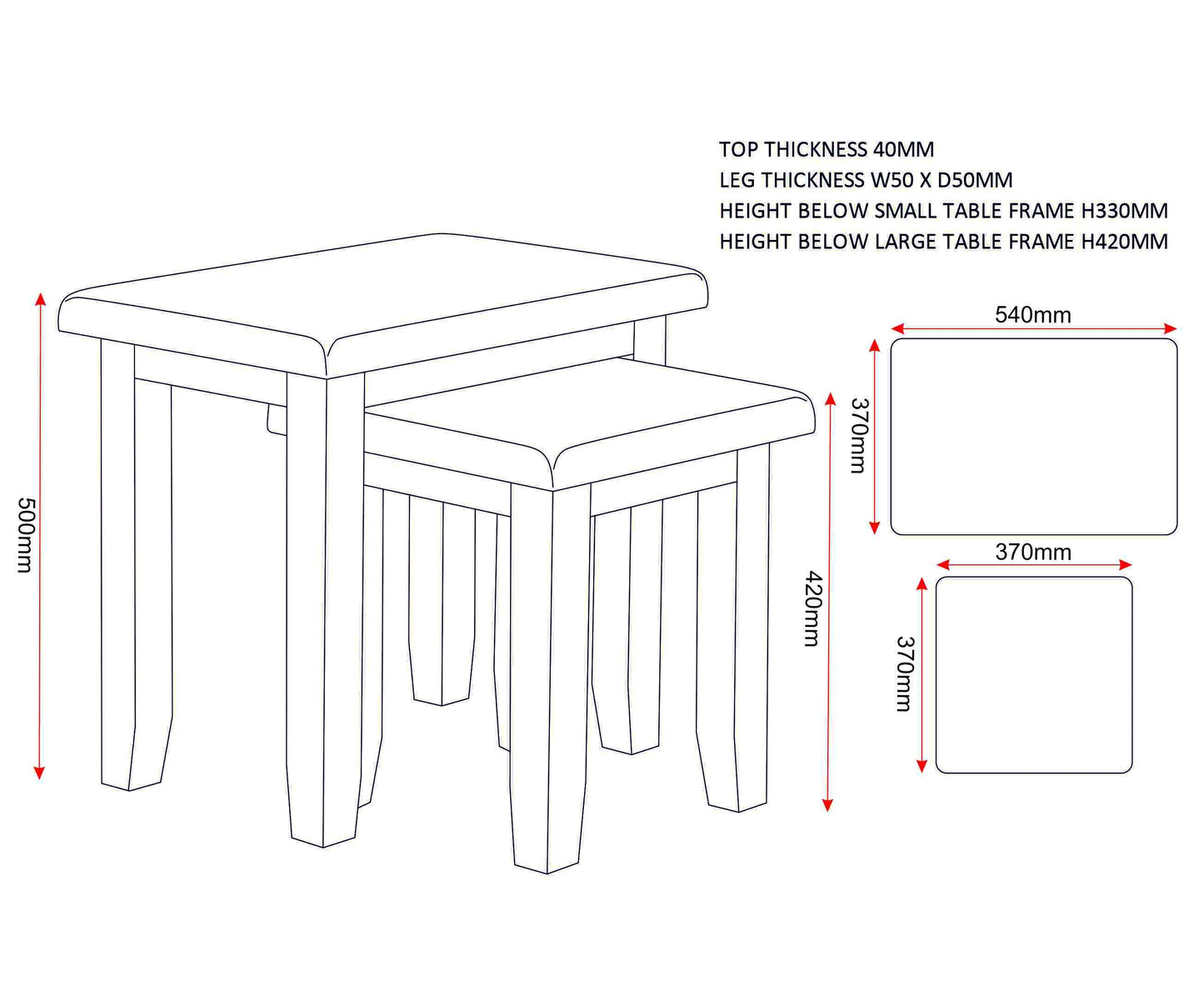 Windi Nest of 2 Tables (Grey/Ivory/Oak)