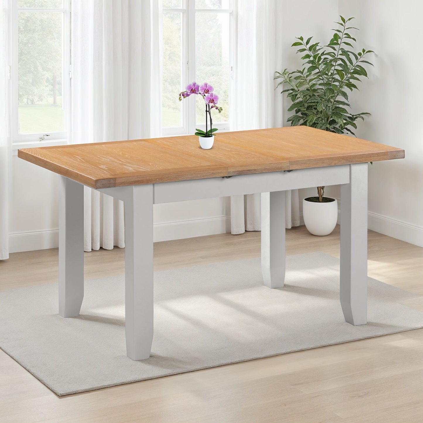 Windi Small Extending Dining Table (Oak/Ivory/Grey)