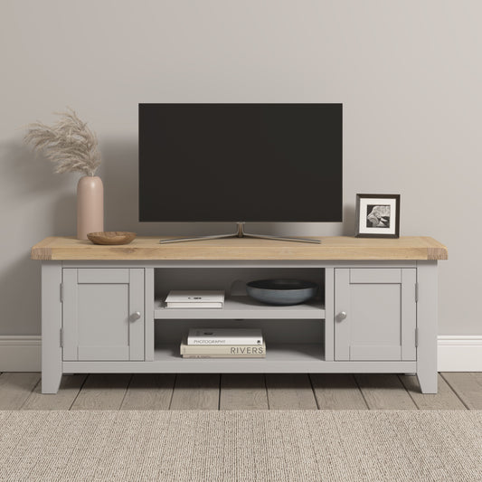 Windi Straight TV Unit (Grey/Ivory/Oak)
