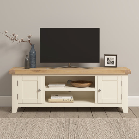 Windi Straight TV Unit (Ivory/Oak/Grey)