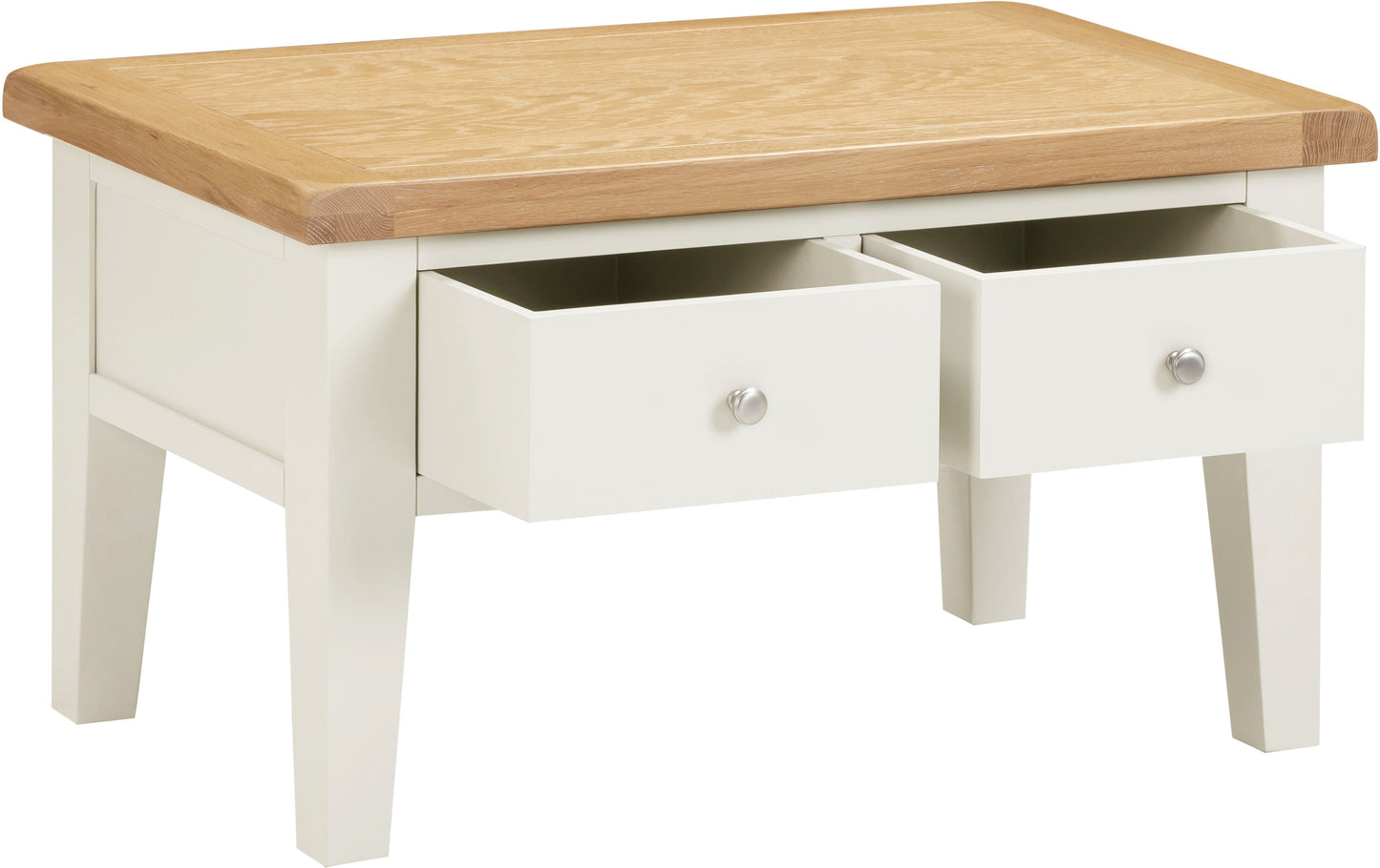 Windi 2 Drawer Coffee Table (Ivory/Oak/Grey)
