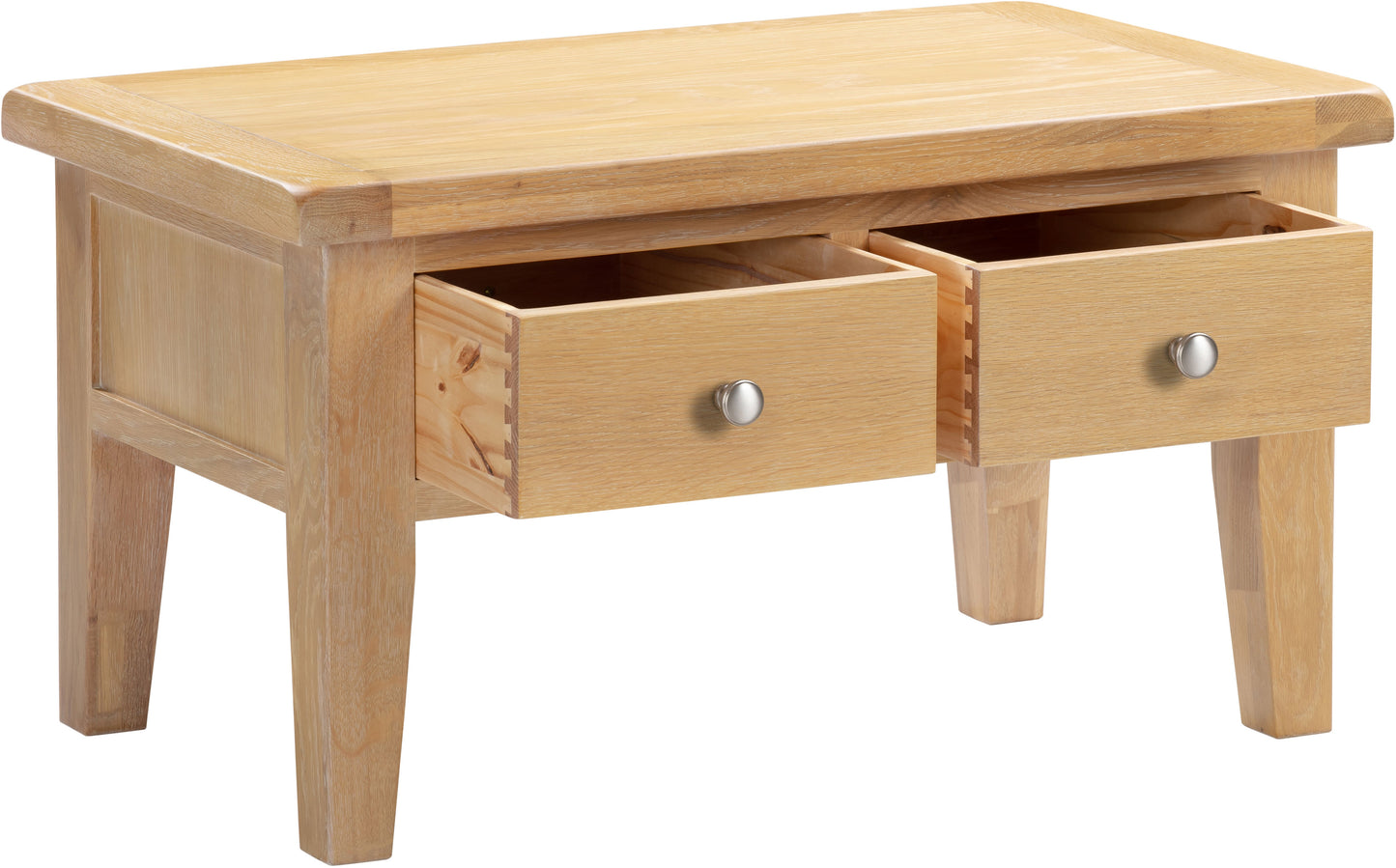 Windi 2 Drawer Coffee Table (Oak/Ivory/Grey)