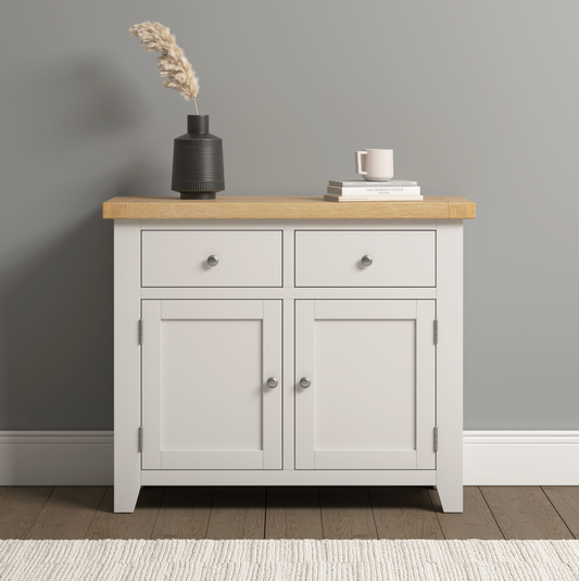 Windi 2 Door 2 Drawer Sideboard (Ivory/Oak/Grey)