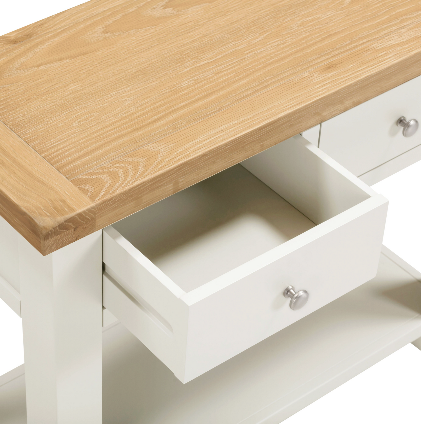 Windi 2 Drawer Console Table (Ivory/Oak/Grey)