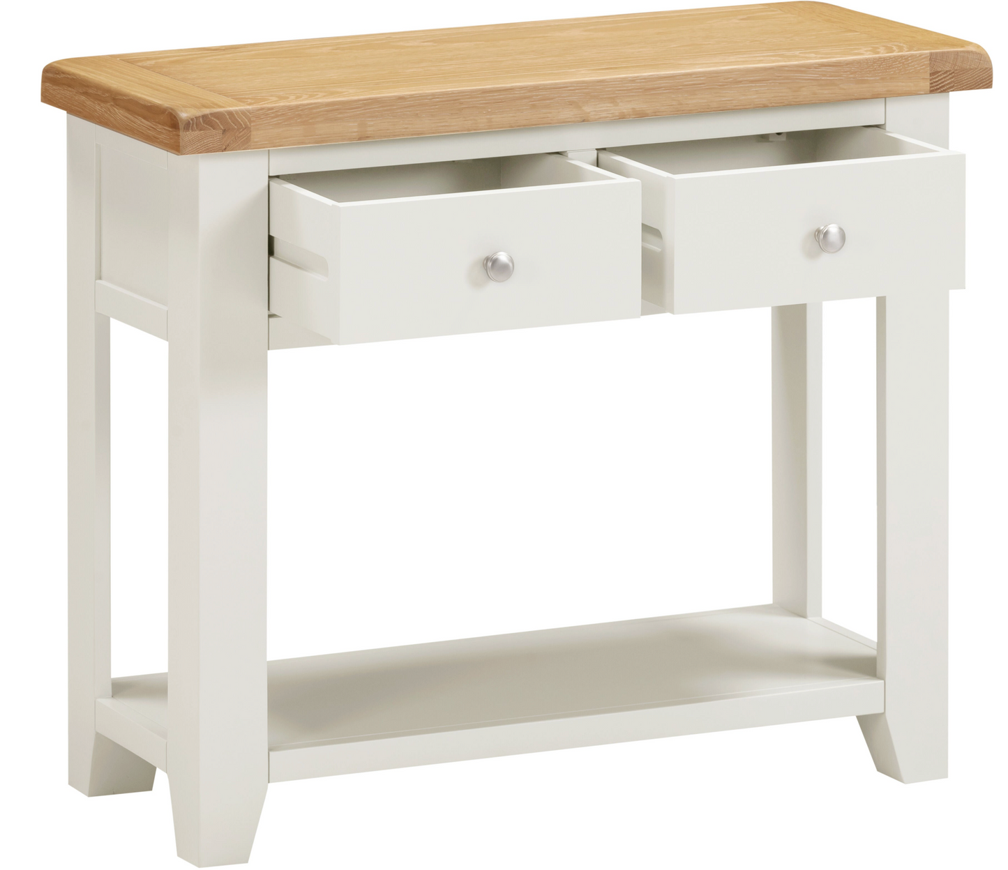 Windi 2 Drawer Console Table (Ivory/Oak/Grey)