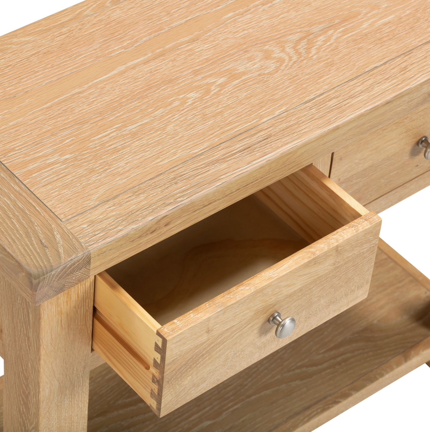 Windi 2 Drawer Console Table (Oak/Ivory/Grey)