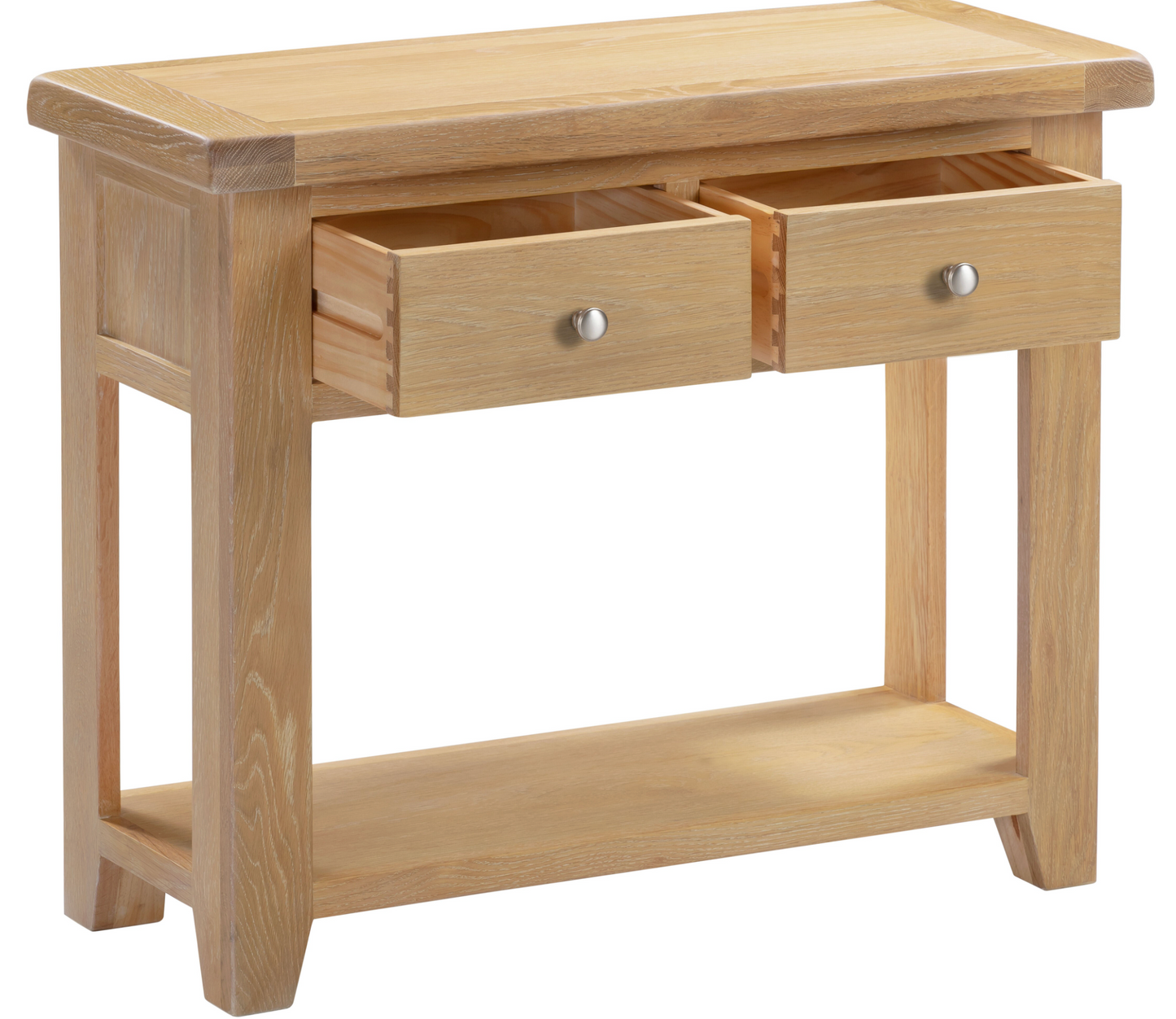 Windi 2 Drawer Console Table (Oak/Ivory/Grey)