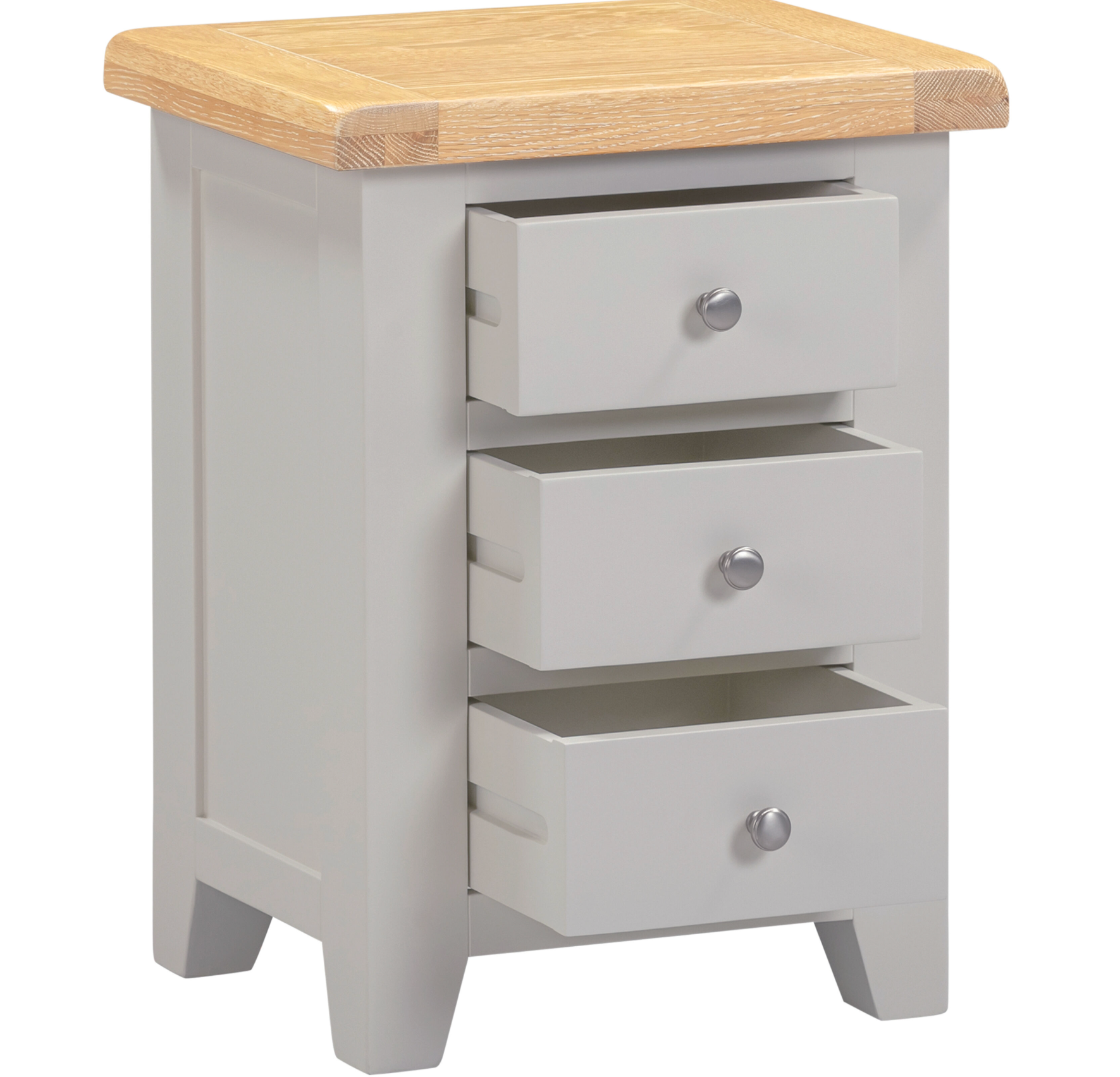 Windi 3 Drawer Bedside (Grey/Oak/Ivory) Bedroom / Bedside Table Sheffield Discount Furniture