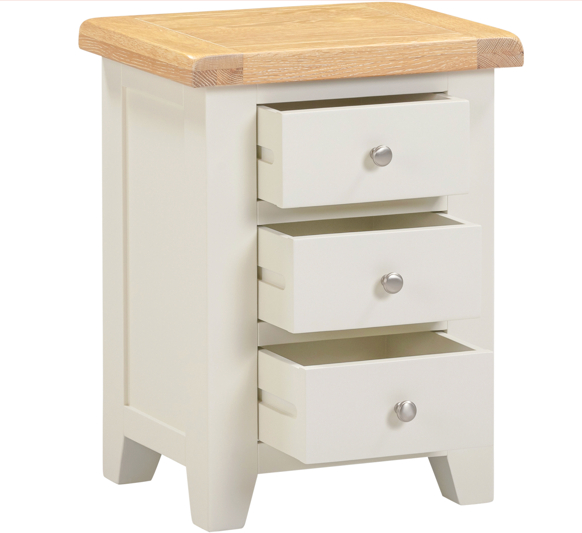 Windi 3 Drawer Bedside (Ivory/Oak/Grey) Bedroom / Bedside Table Sheffield Discount Furniture