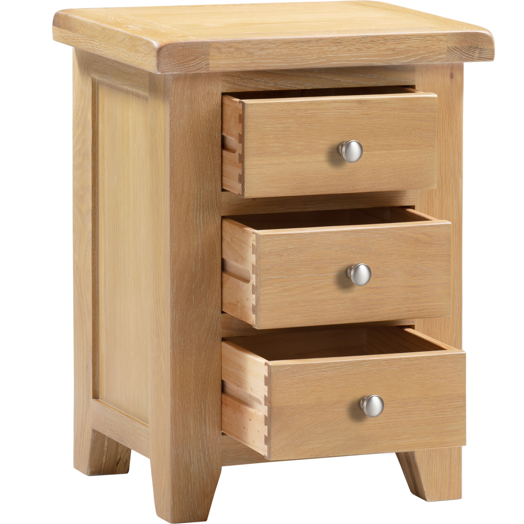 Windi 3 Drawer Bedside (Oak/Ivory/Grey) Bedroom / Bedside Table Sheffield Discount Furniture