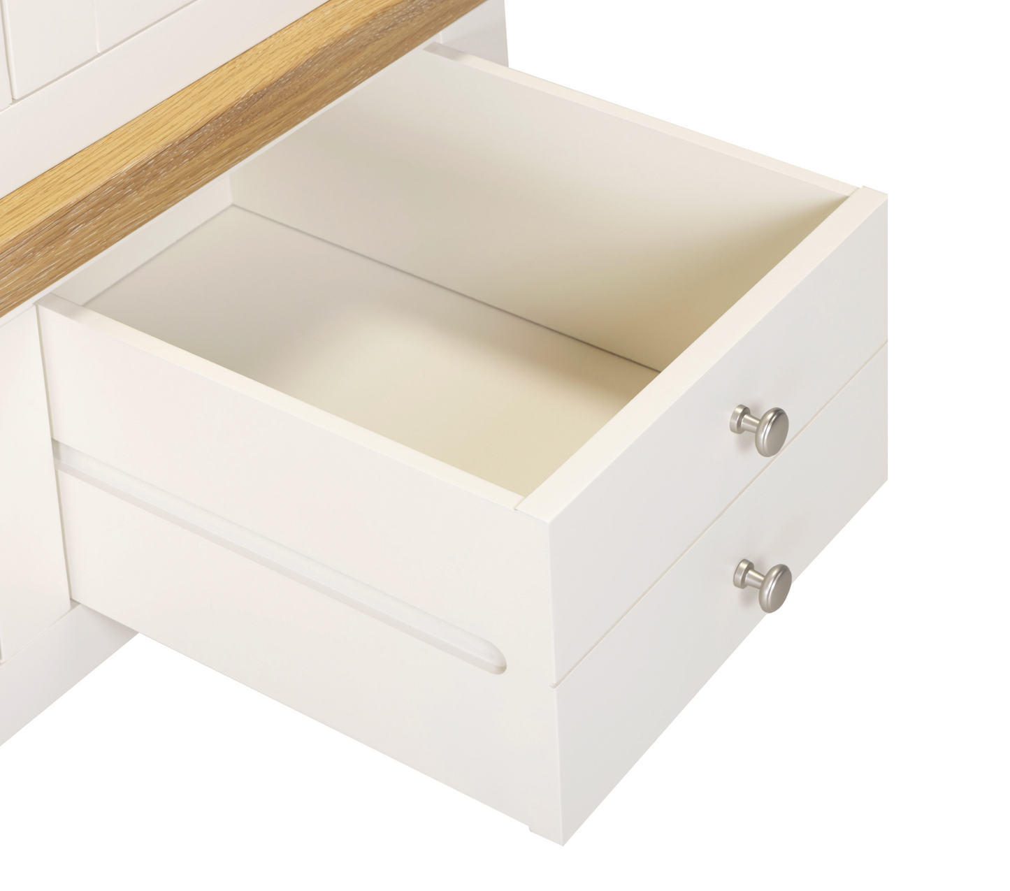 Windi 3 Door 2 Drawer Wardrobe with Mirror (Ivory/Oak/Grey) Sheffield Discount Furniture