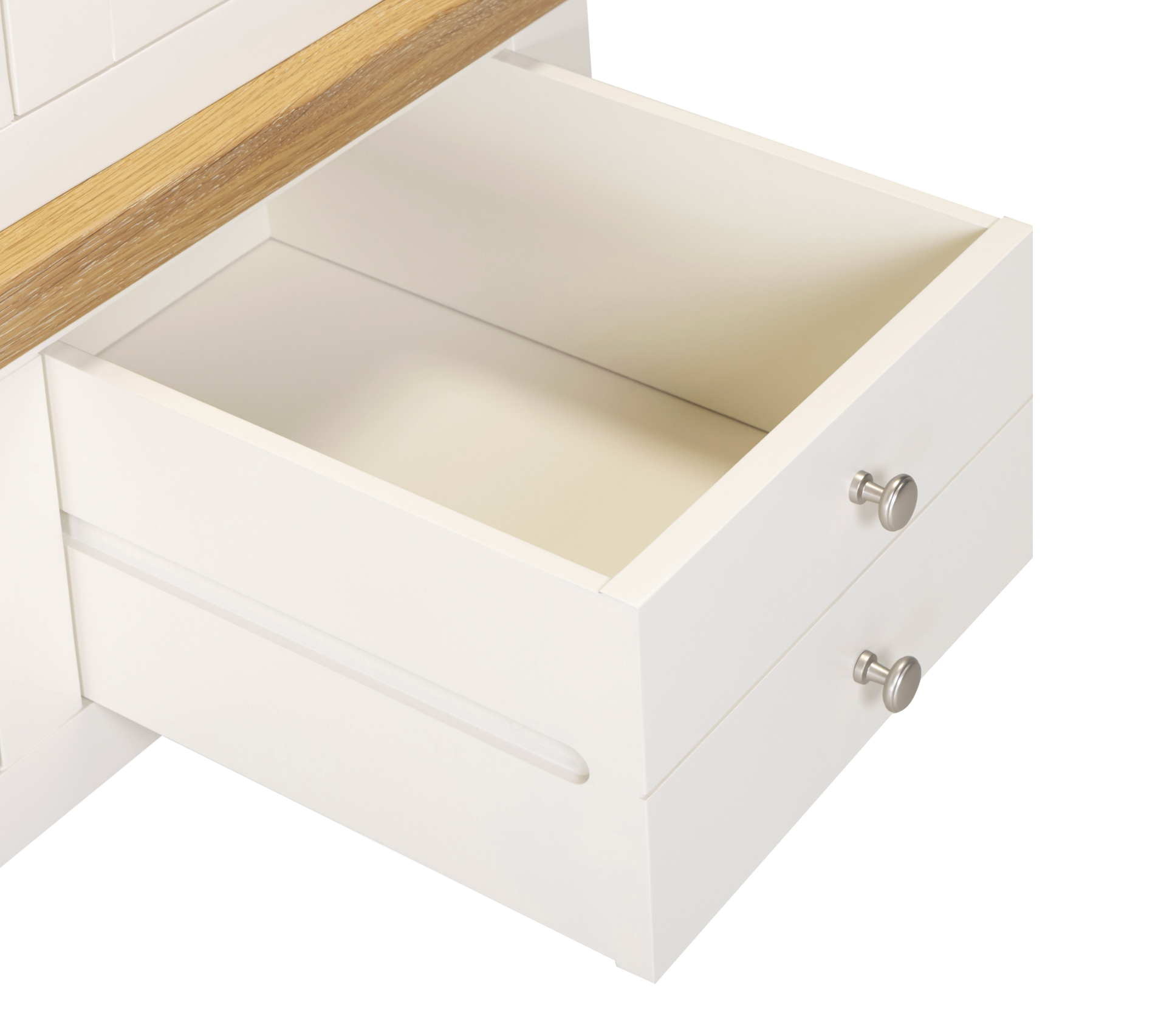 Windi 3 Door 2 Drawer Wardrobe with Mirror (Ivory/Oak/Grey) Sheffield Discount Furniture