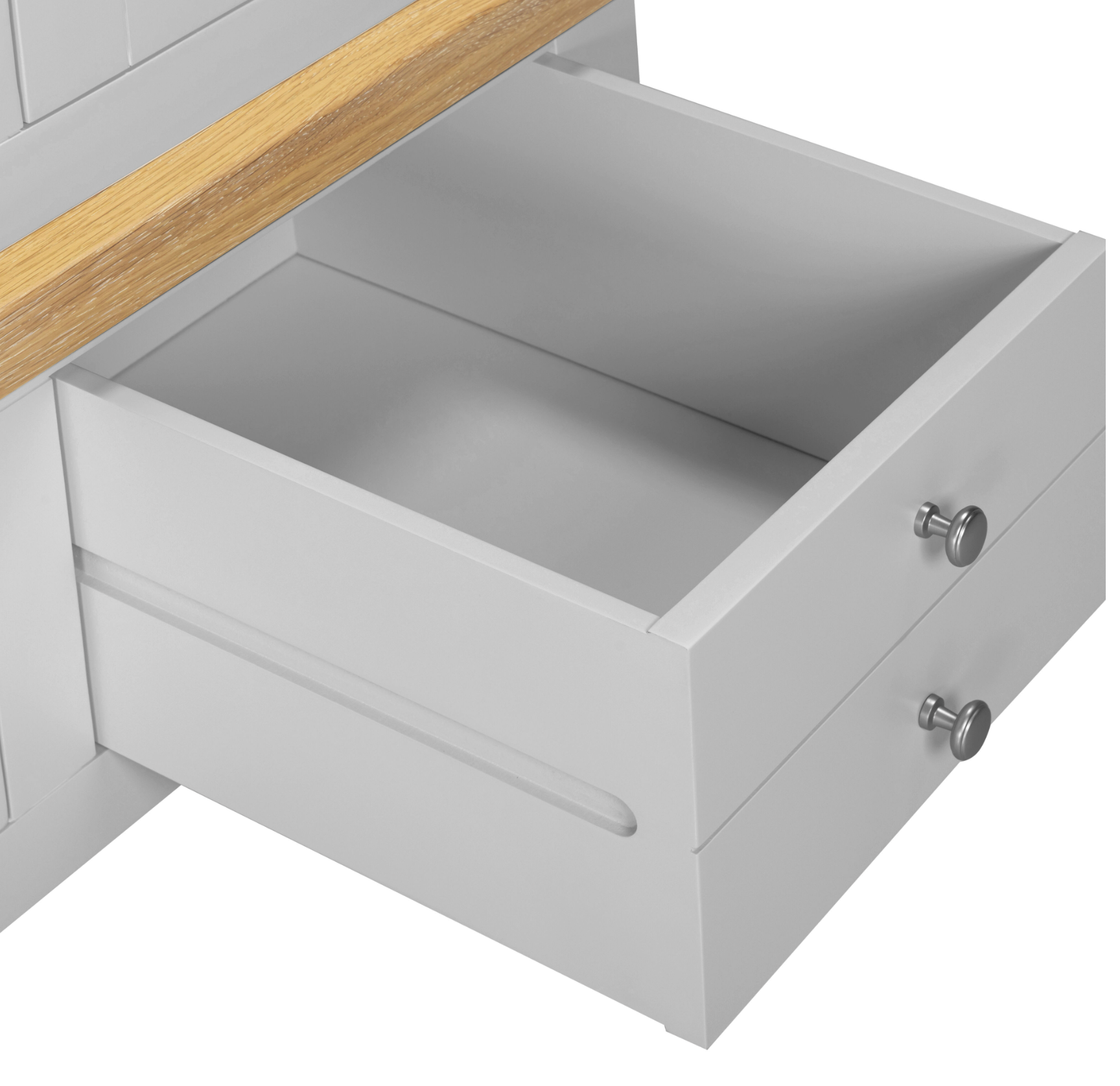 Windi 3 Door 2 Drawer Wardrobe with Mirror (Grey/Oak/Ivory) Sheffield Discount Furniture