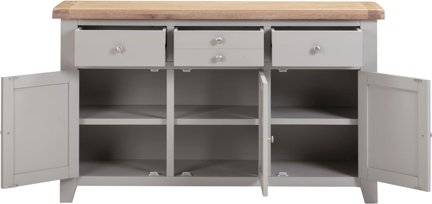 Windi 3 Door 3 Drawer Sideboard (Grey/Oak/Ivory)
