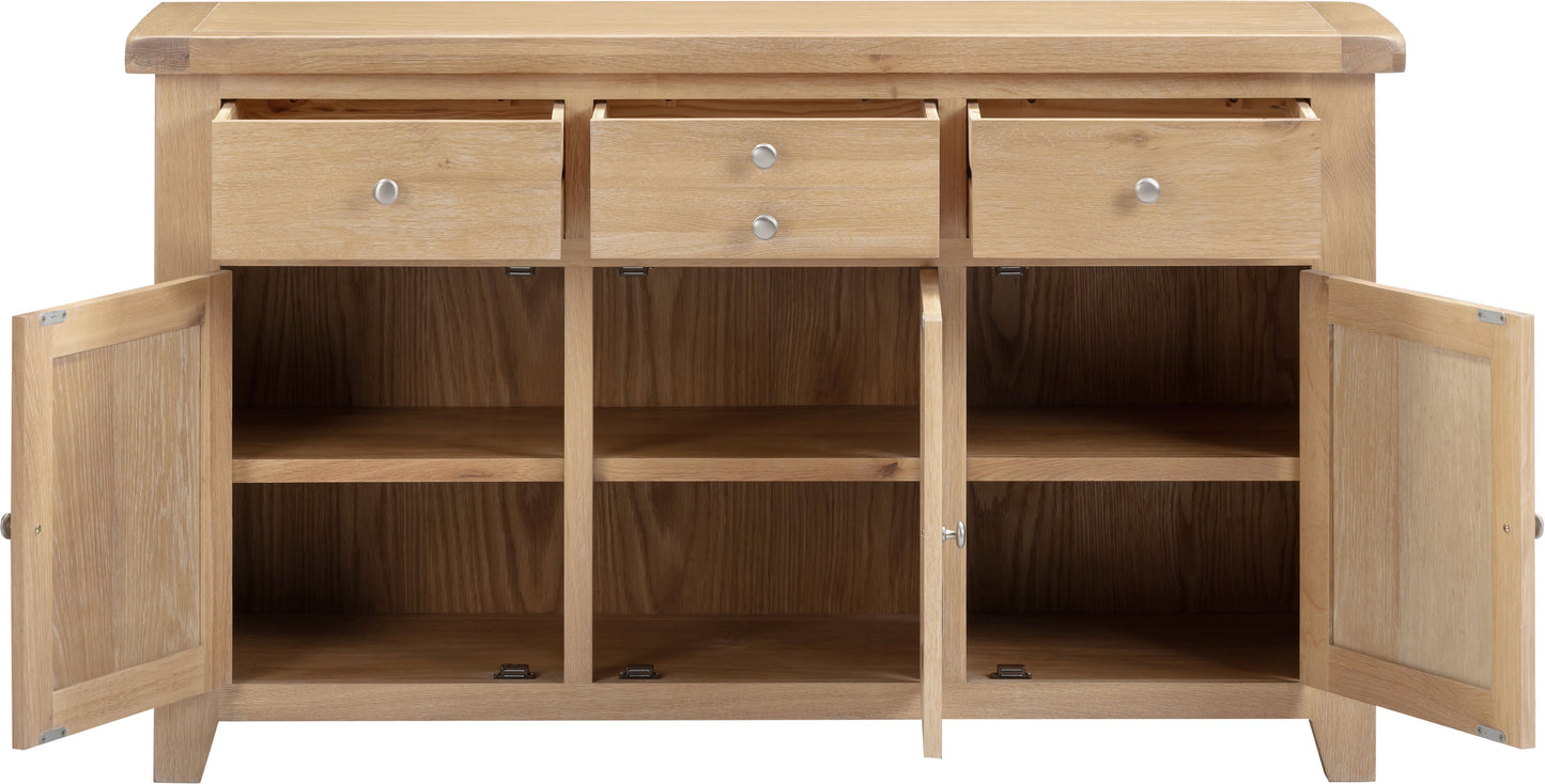 Windi 3 Door 3 Drawer Sideboard (Oak/Ivory/Grey)