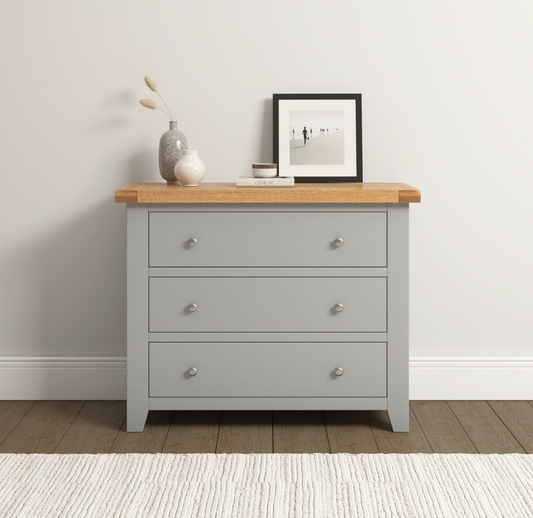Windi 3 Drawer Chest (Grey/Oak/Ivory)