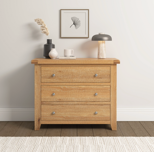 Windi 3 Drawer Chest (Oak/Ivory/Grey)