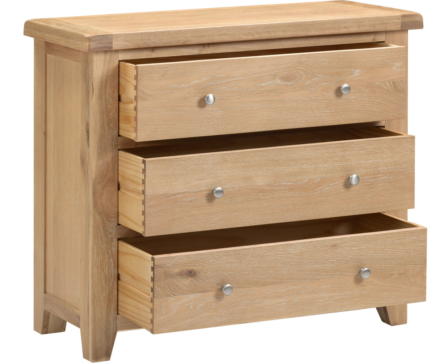 Windi 3 Drawer Chest (Oak/Ivory/Grey) Bedroom / Dressing Tables Sheffield Discount Furniture