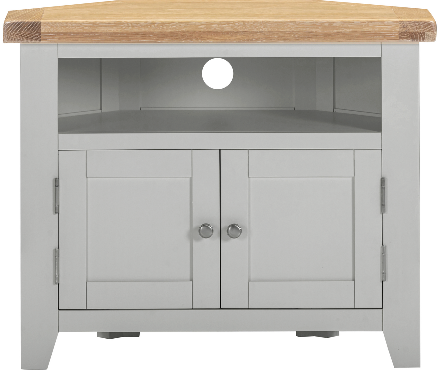Windi 2 Door Corner TV Unit (Grey/Oak/Ivory)