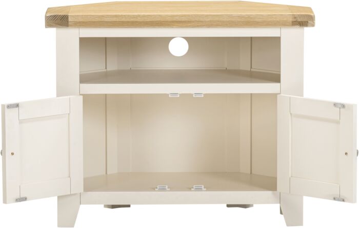 Windi 2 Door Corner TV Unit (Grey/Oak/Ivory)