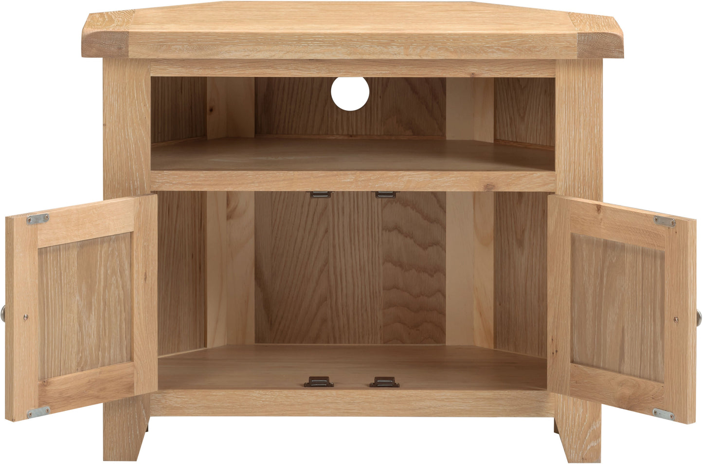 Windi 2 Door Corner TV Unit (Oak/Ivory/Grey)
