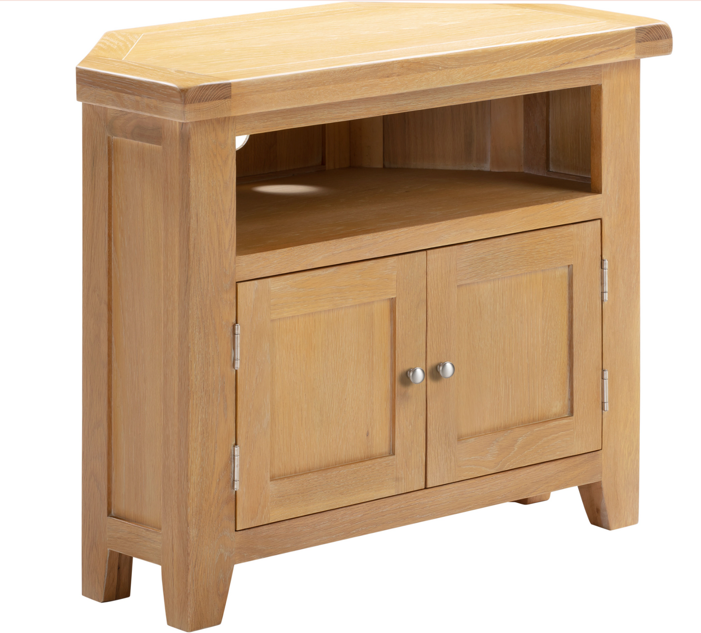Windi 2 Door Corner TV Unit (Oak/Ivory/Grey)