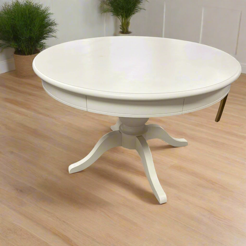 1.2M Cream Round Dining Table Sheffield Discount Furniture