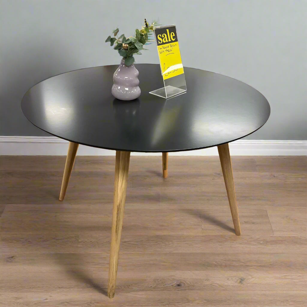 Bell x Schoch Round Dining Table Black Sheffield Discount Furniture