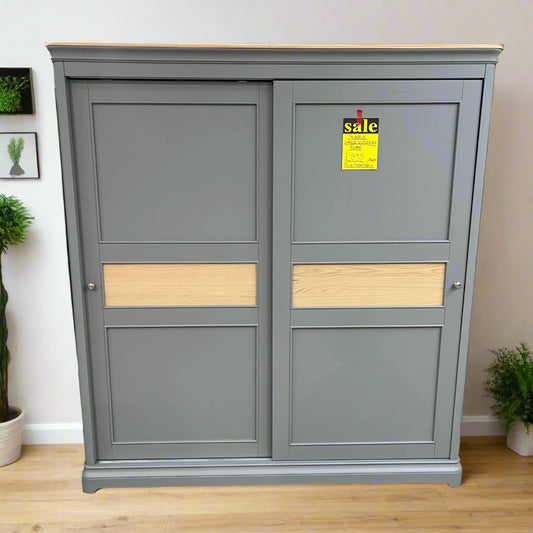 Pebble Large Sliding Wardrobe Grey Sheffield Discount Furniture