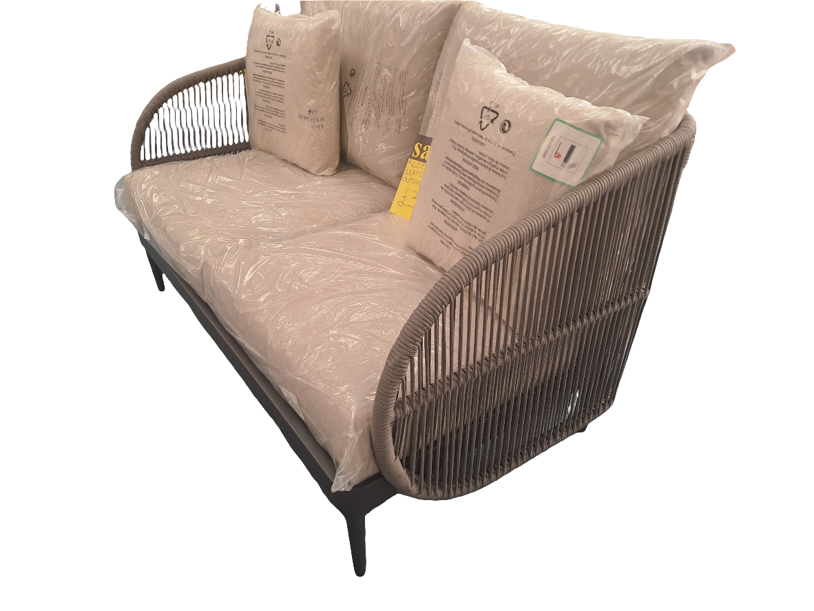 Aldar 2 seater outdoor rope aluminium sofa