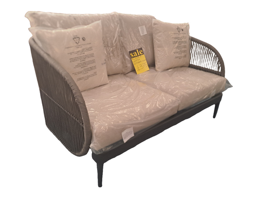 Aldar 2 seater outdoor rope aluminium sofa
