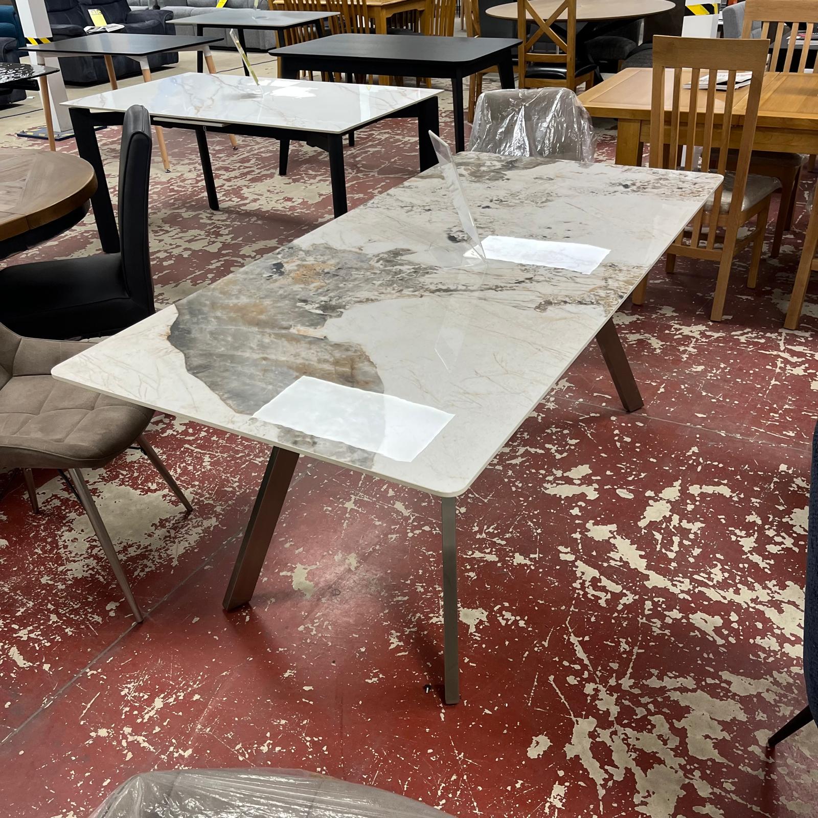 Large Ceramic Dining Table With Mixed Pattern Sheffield Discount Furniture