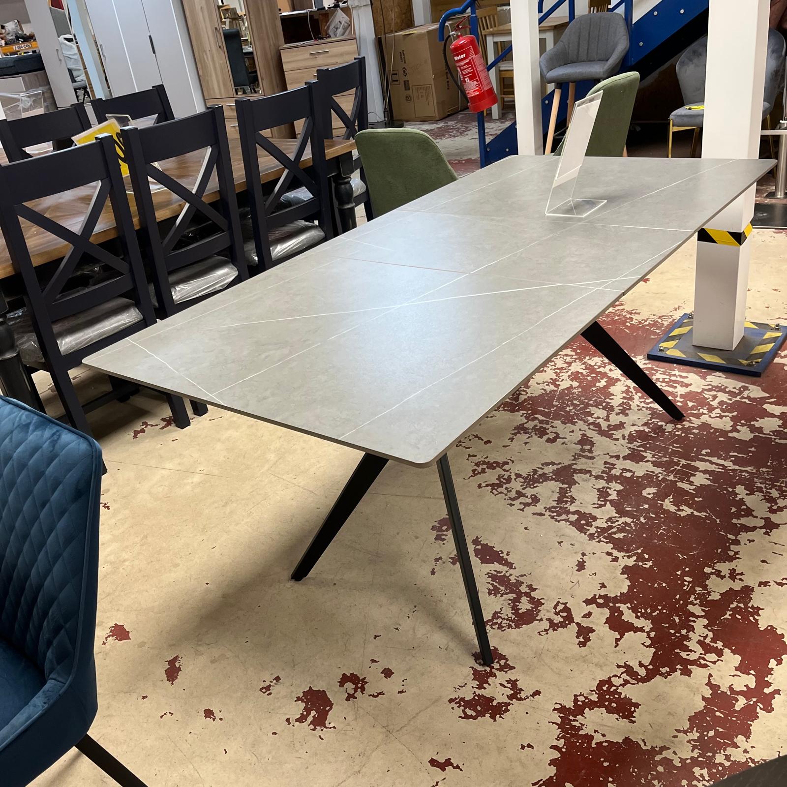 Timor Grey Ceramic Table 1.4 - 1.8M Extending Sheffield Discount Furniture